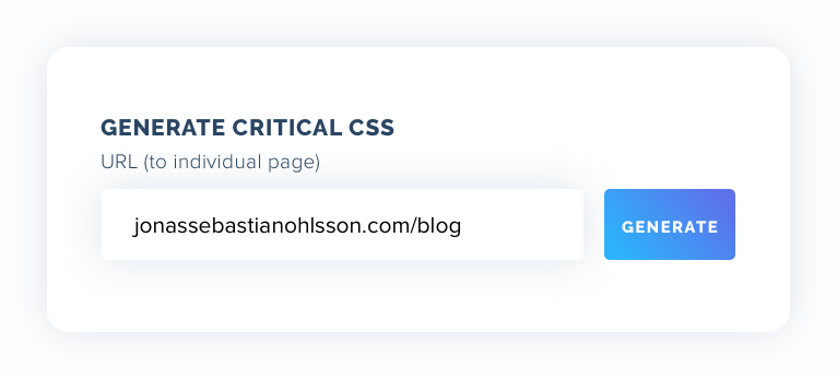Generate critical css by just entering a url